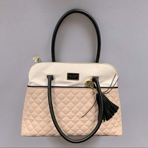 Betsey Johnson two-tone quilted vegan leather bag